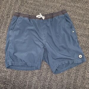 Vuori Kore Men's XL Blue Indigo Lined 9" Gym Performance Workout V391 Shorts